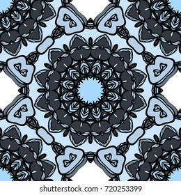 Seamless Floral mandala ornament. vector. design element for print, fabric, wallpaper