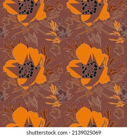 Seamless floral meadow pattern. Plant background for fashion, wallpaper, print.