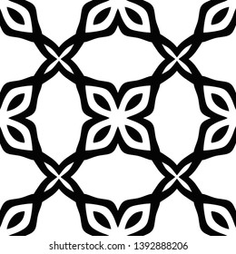 Seamless floral monochrome pattern with abstract blooms. White and black graphic modern background. Black and white texture. Tileable wallpaper