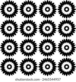 Seamless floral monochrome pattern on white background