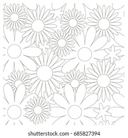 Seamless Floral monochrome pattern stock vector illustration