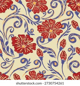 seamless floral motif in vector suitable for fabric, background, wallpaper, covers, etc
