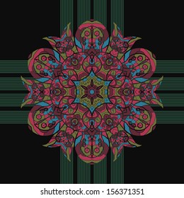 Seamless floral  orient pattern in pastel colors