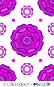 Seamless floral ornament, Abstract vector background magenta color