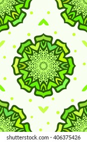 Seamless floral ornament, Abstract vector background green color