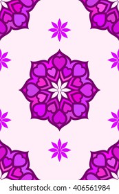 Ornamento floral sin soldadura, color magenta del fondo del vector abstracto