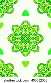 Ornamento floral sin soldadura, color verde del fondo del vector abstracto