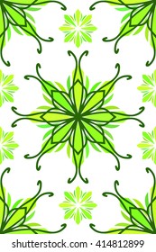 Seamless floral ornament, Abstract vector background green color