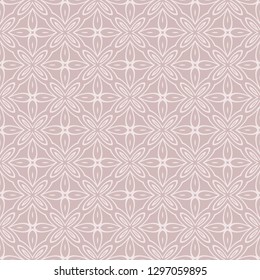 Seamless floral ornament geometric style. Vector illustration. Beige color.