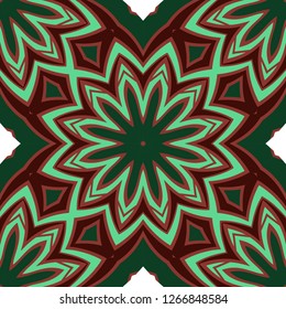 Seamless floral ornament. Military style color. Vector illustration.