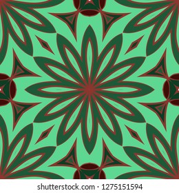 Seamless floral ornament. Military style color. Vector illustration.