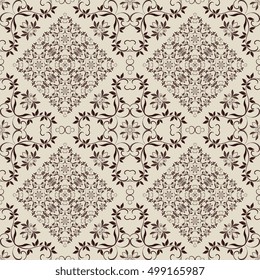 Seamless floral ornament on background. Wallpaper pattern