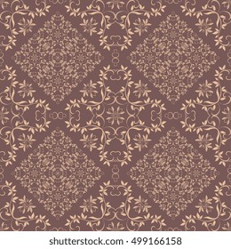 Seamless floral ornament on background. Wallpaper pattern