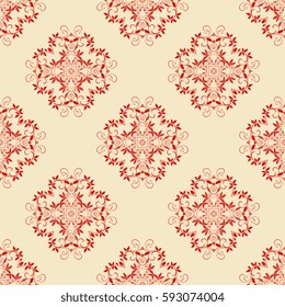 Seamless floral ornament on background. Wallpaper pattern