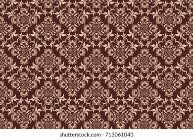 Seamless floral ornament on background. Wallpaper pattern