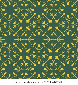 Seamless floral ornament pattern. stylish modern floral yellow and green textur. monochrome design. perfect for tile, fabric, print.