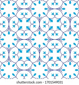 Diseño de adorno floral sin incandescencias. textura moderna y elegante de color azul y turquesa. diseño monocromo. perfecto para azulejos, tejidos, impresión.