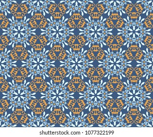 seamless floral ornament pattern vector illustration