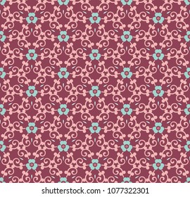 seamless floral ornament pattern vector illustration