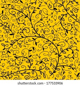 Seamless floral ornament texture. Background ornate repeating plant pattern.