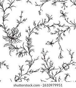 seamless floral ornament, vector illustration