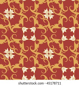 Seamless floral ornament vector pattern