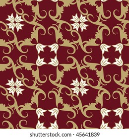 Seamless floral ornament vector pattern