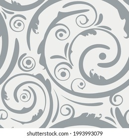 Seamless floral ornamental vector pattern. Swirl background and wallpaper.