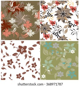 Seamless Floral Ornate Multicolor Pattern. Very Cute Background Design. Ideal for Textile Print and Decorative Wallpaper. Vector Illustration.