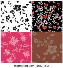 Seamless Floral Ornate Multicolor Pattern. Very Cute Background Design. Ideal for Textile Print and Decorative Wallpaper. Vector Illustration.