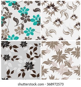 Seamless Floral Ornate Multicolor Pattern. Very Cute Background Design. Ideal for Textile Print and Decorative Wallpaper. Vector Illustration.