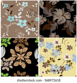 Seamless Floral Ornate Multicolor Pattern. Very Cute Background Design. Ideal for Textile Print and Decorative Wallpaper. Vector Illustration.