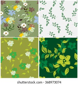Seamless Floral Ornate Multicolor Pattern. Very Cute Background Design. Ideal for Textile Print and Decorative Wallpaper. Vector Illustration.