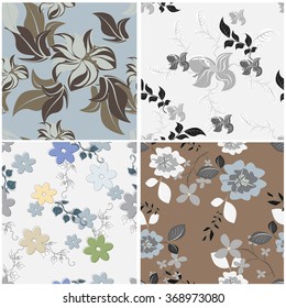 Seamless Floral Ornate Multicolor Pattern. Very Cute Background Design. Ideal for Textile Print and Decorative Wallpaper. Vector Illustration.