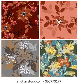 Seamless Floral Ornate Multicolor Pattern. Very Cute Background Design. Ideal for Textile Print and Decorative Wallpaper. Vector Illustration.