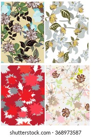 Seamless Floral Ornate Multicolor Pattern. Very Cute Background Design. Ideal for Textile Print and Decorative Wallpaper. Vector Illustration.