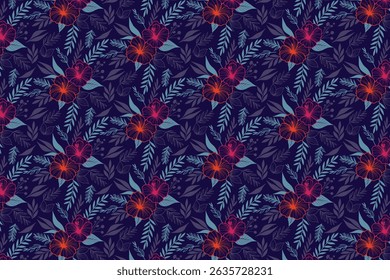 Patrón de contorno floral sin fisuras con diseños abstractos de hojas y flores de algodón para papel de regalo y textiles

