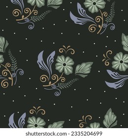 Patrón paisley floral sin foco. Ilustración vectorial de estilo abstracto para textura, tela, moda y envoltura