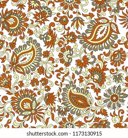 seamless floral paisley pattern vector design