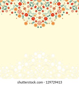 seamless floral paper border decor