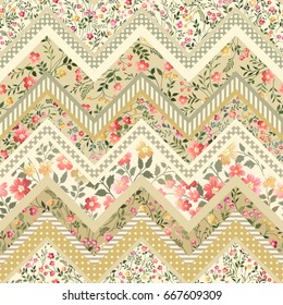 seamless floral patchwork pattern