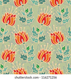 seamless floral patter with turkish tulips