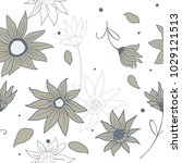 Seamless floral pattern in 2 colors