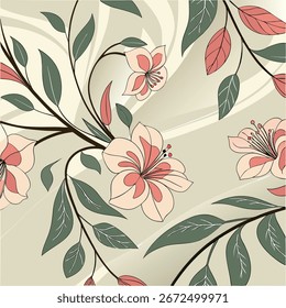 Seamless floral pattern for textile design