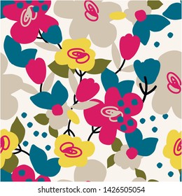 Seamless floral pattern. Abstract background texture.
