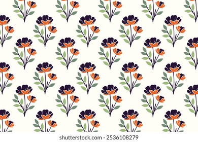 Patrón floral inconsútil con los Diseños botánicos Abstractas y los motivos de la hoja ideales para las telas de la moda y las aplicaciones de la impresión digital