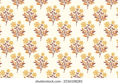 Patrón floral inconsútil con las flores botánicas Abstractas y los Diseños de la hoja perfectos para las telas de la moda, la decoración casera, y los proyectos de la impresión digital