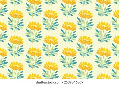 seamless floral pattern with abstract botanical flowers in vibrant colors and lush leaves perfect for fashion textiles digital printing and creative design projects