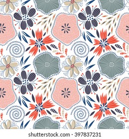 Seamless floral pattern. Abstract colorful vector seamless floral pattern