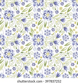 Seamless floral pattern. Abstract colorful vector seamless floral pattern